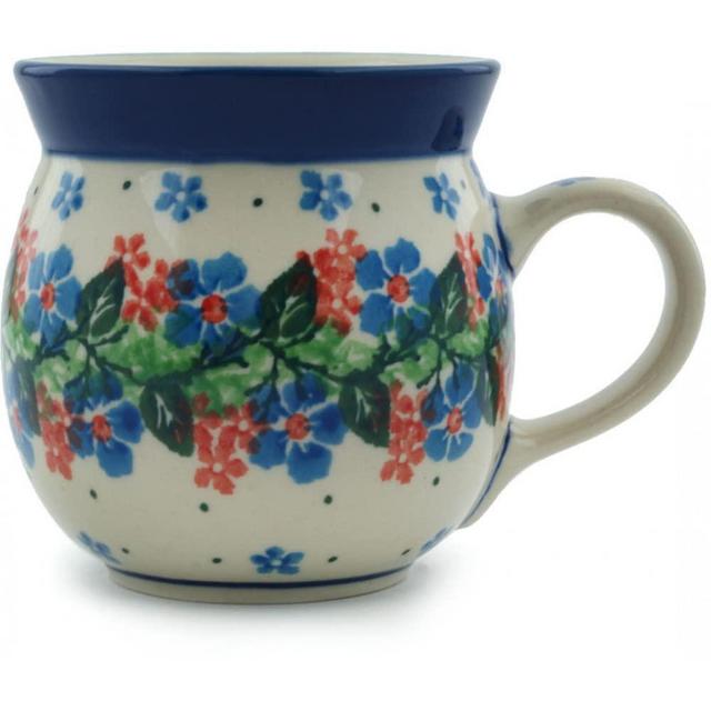 Polish Pottery Bubble Mug 8 oz Summer Wreath