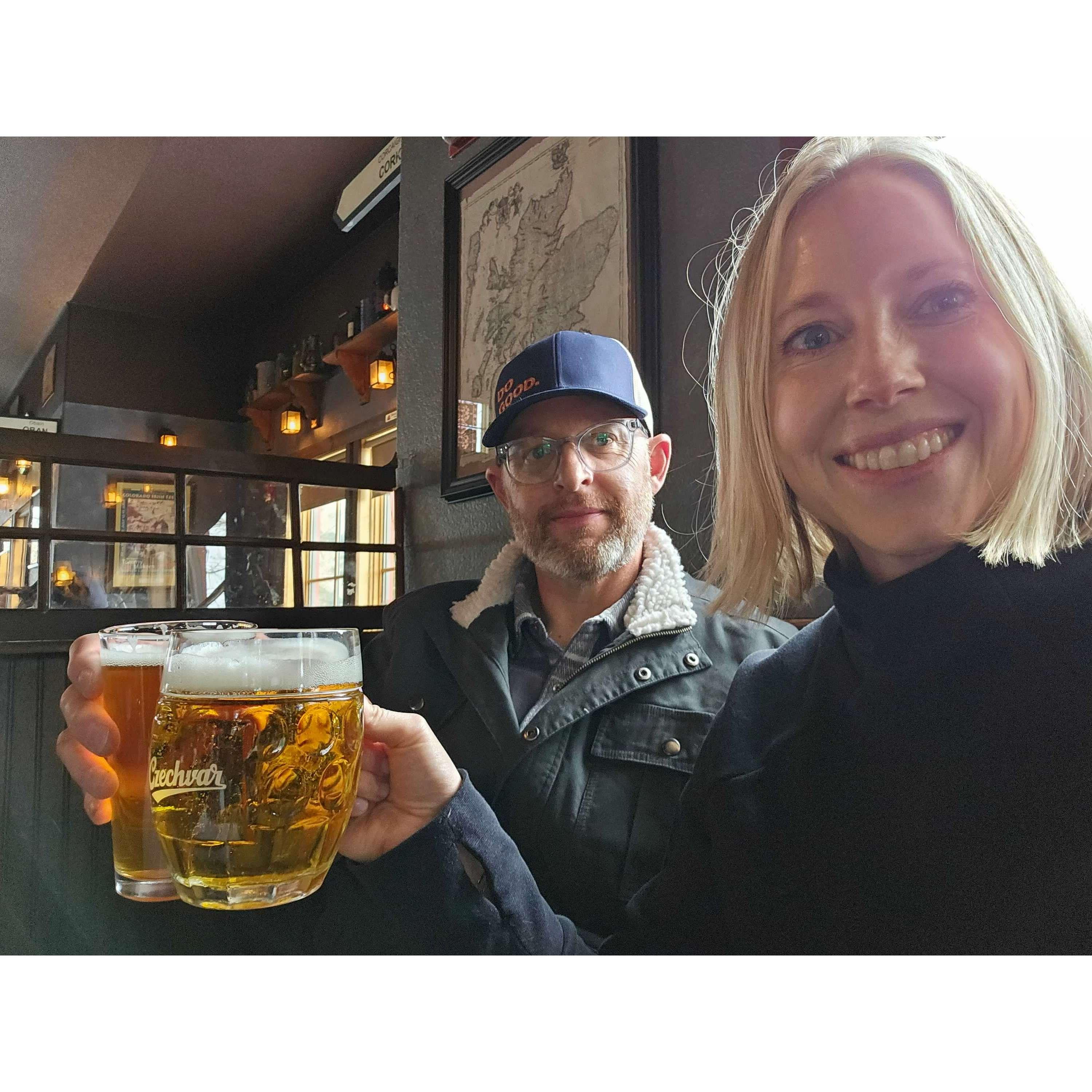 Beers in Cala pub, Summit County, Colorado - December 2023