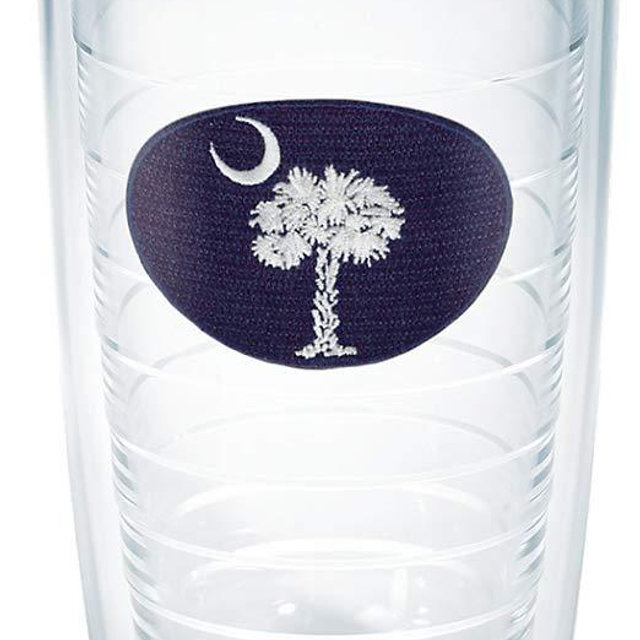 Tervis South Carolina Flag Made in USA Double Walled Insulated Tumbler Travel Cup Keeps Drinks Cold & Hot, 16oz, Navy and White