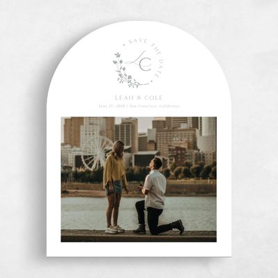 Grey Arch Wedding Save the Date - Wildbloom Portrait