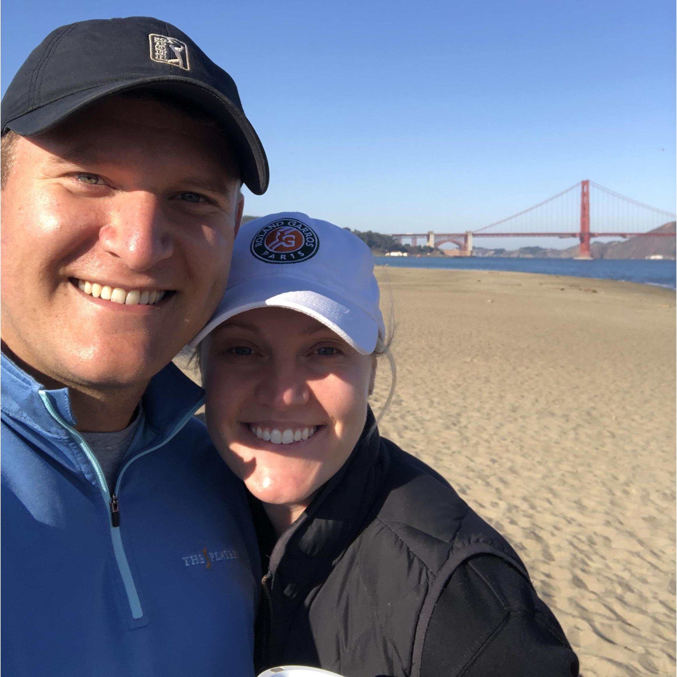 Alex's first trip to San Francisco enjoying one of Jamie's 'coffee walks'