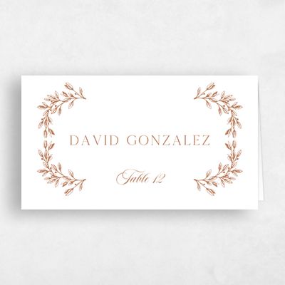 White Wedding Place Card - Hetherton