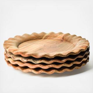 Fundamental Wood Ruffle Platter, Set of 4