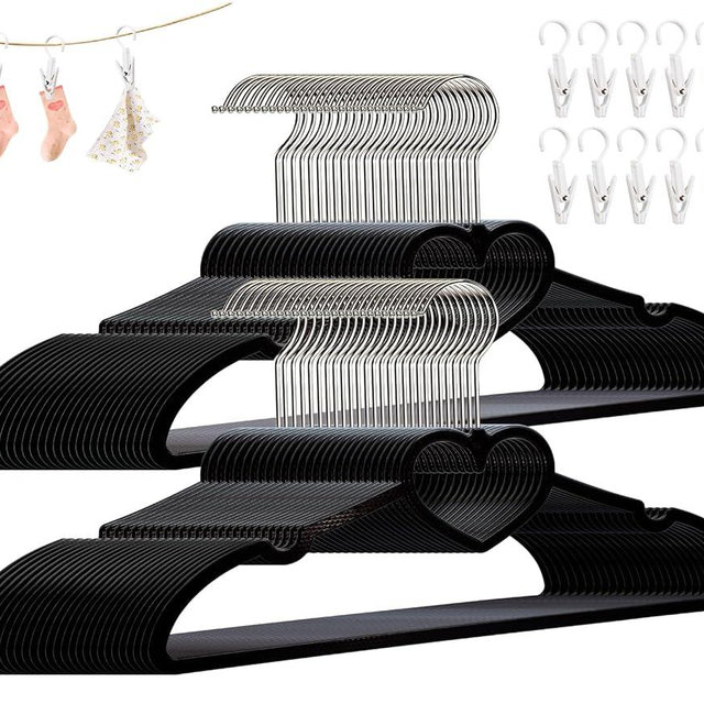 ZRKFSR Plastic Hangers 80 Pack, Black Slim Hangers Ultra Thin Space Saving with 360 Degree Swivel Hook -Strong Adult for Dress,Shirt,Coats
