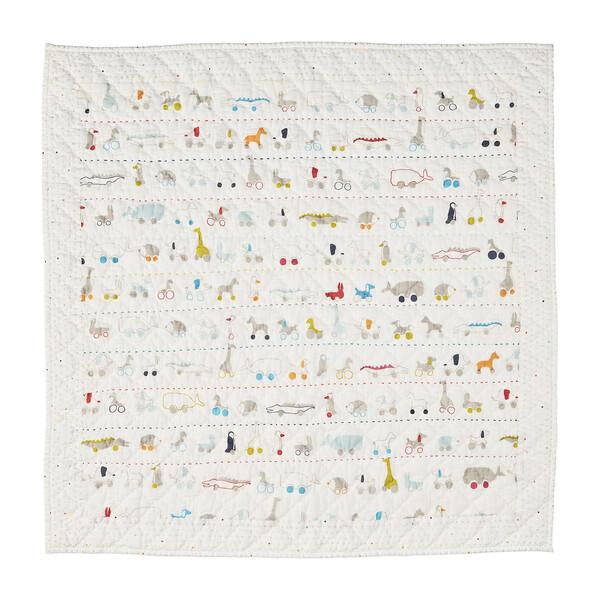 Tummy Time Pehr Pull Toys Quilted Blanket, Multi