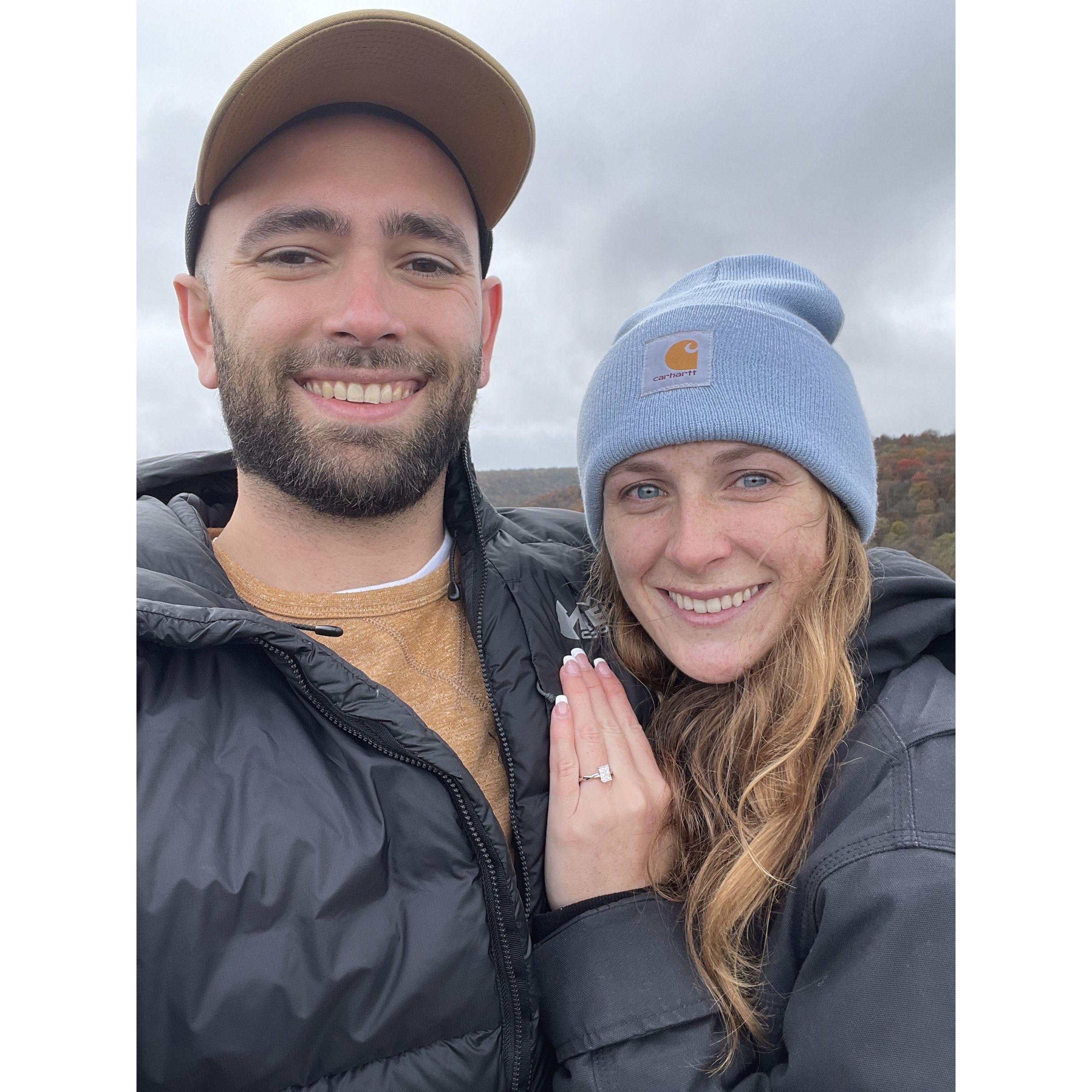 We got engaged with tornado ruins behind us