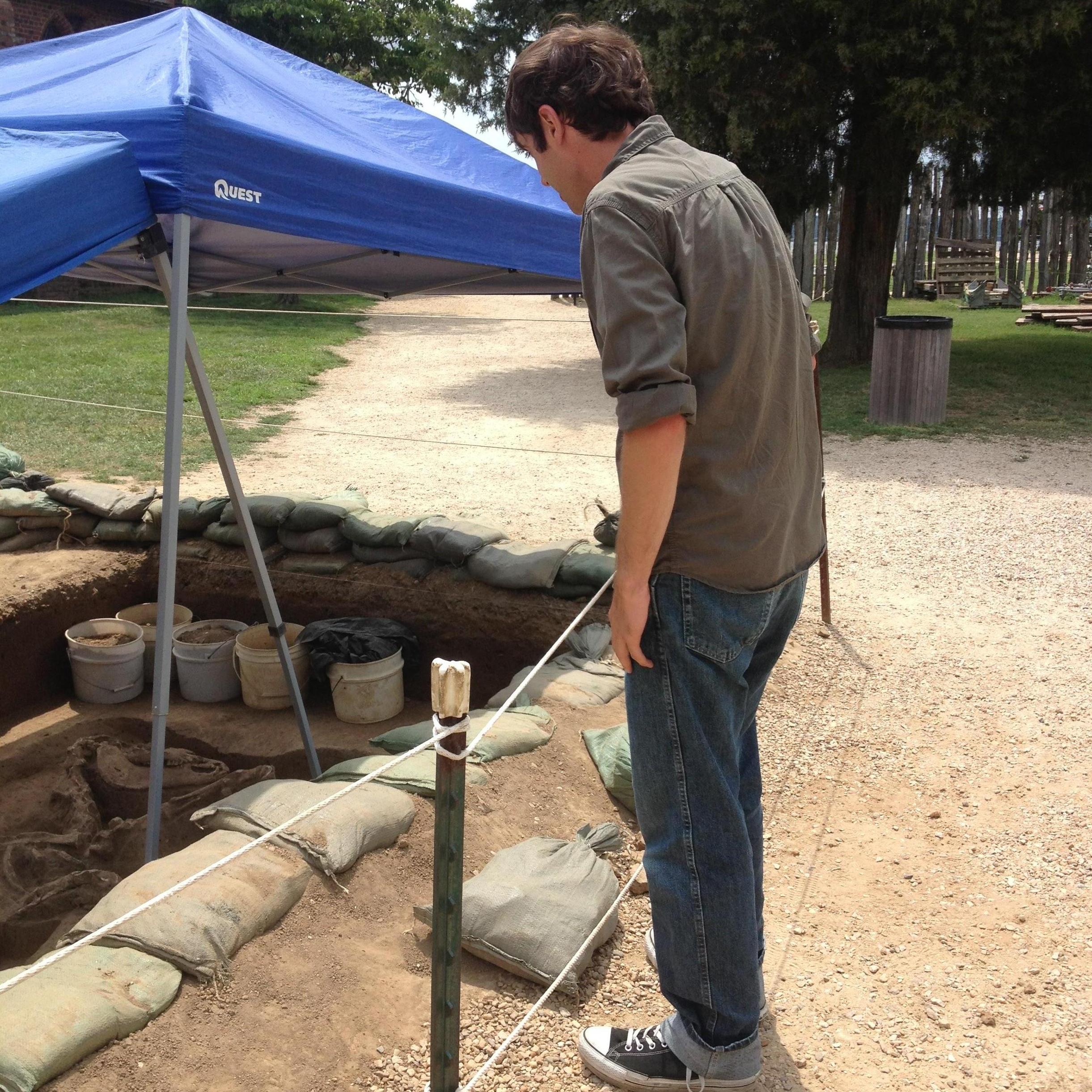 Ryan's archaeological background means he can't help but explore digs at sites like Jamestown.