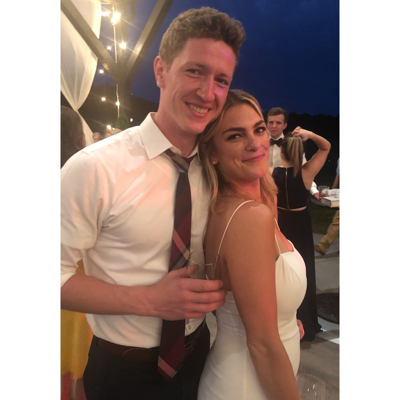 At a wedding on Elizabeth's 30th birthday