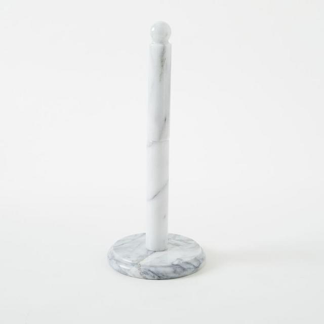 Marble Paper Towel Holder, White