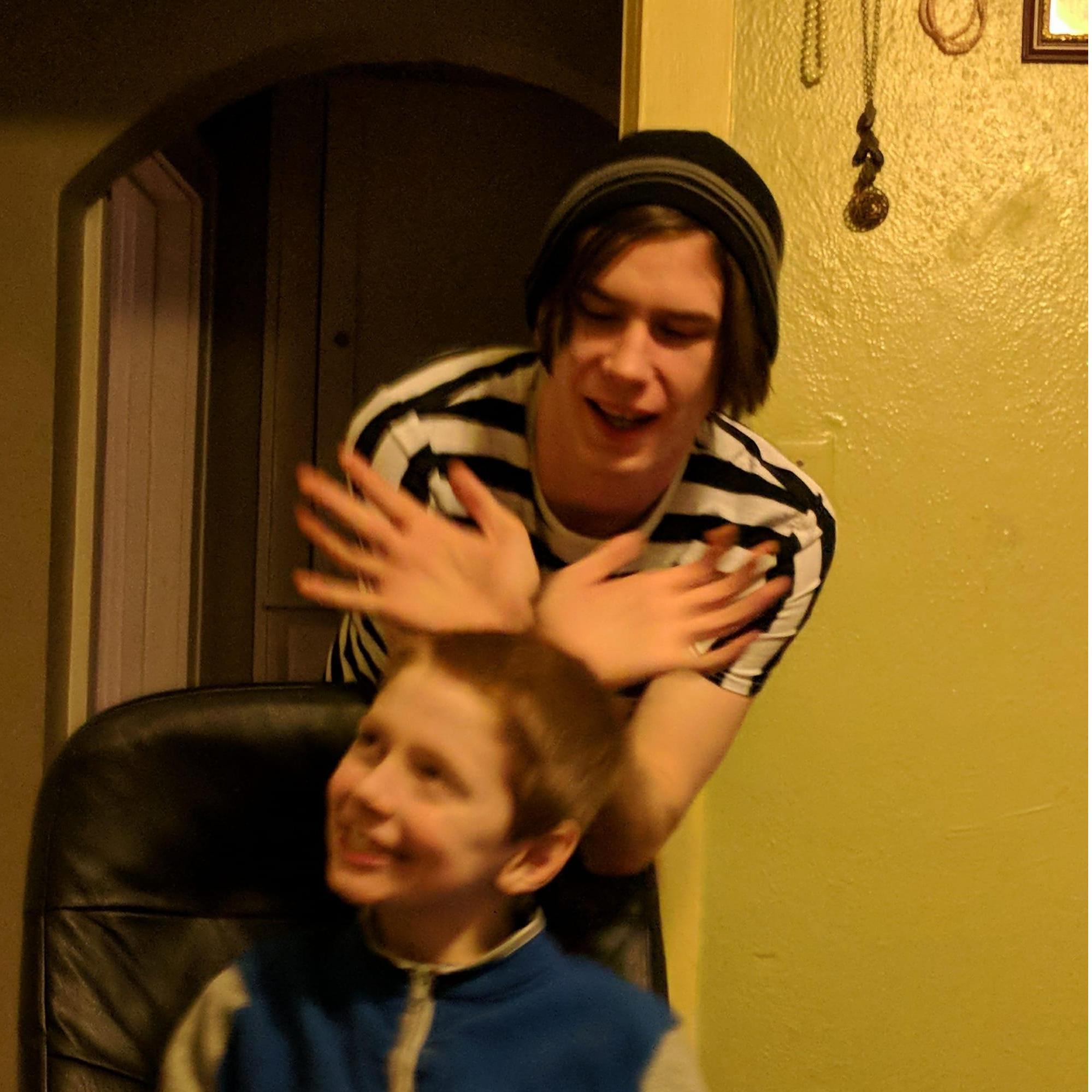 Nick and Dave being silly.
