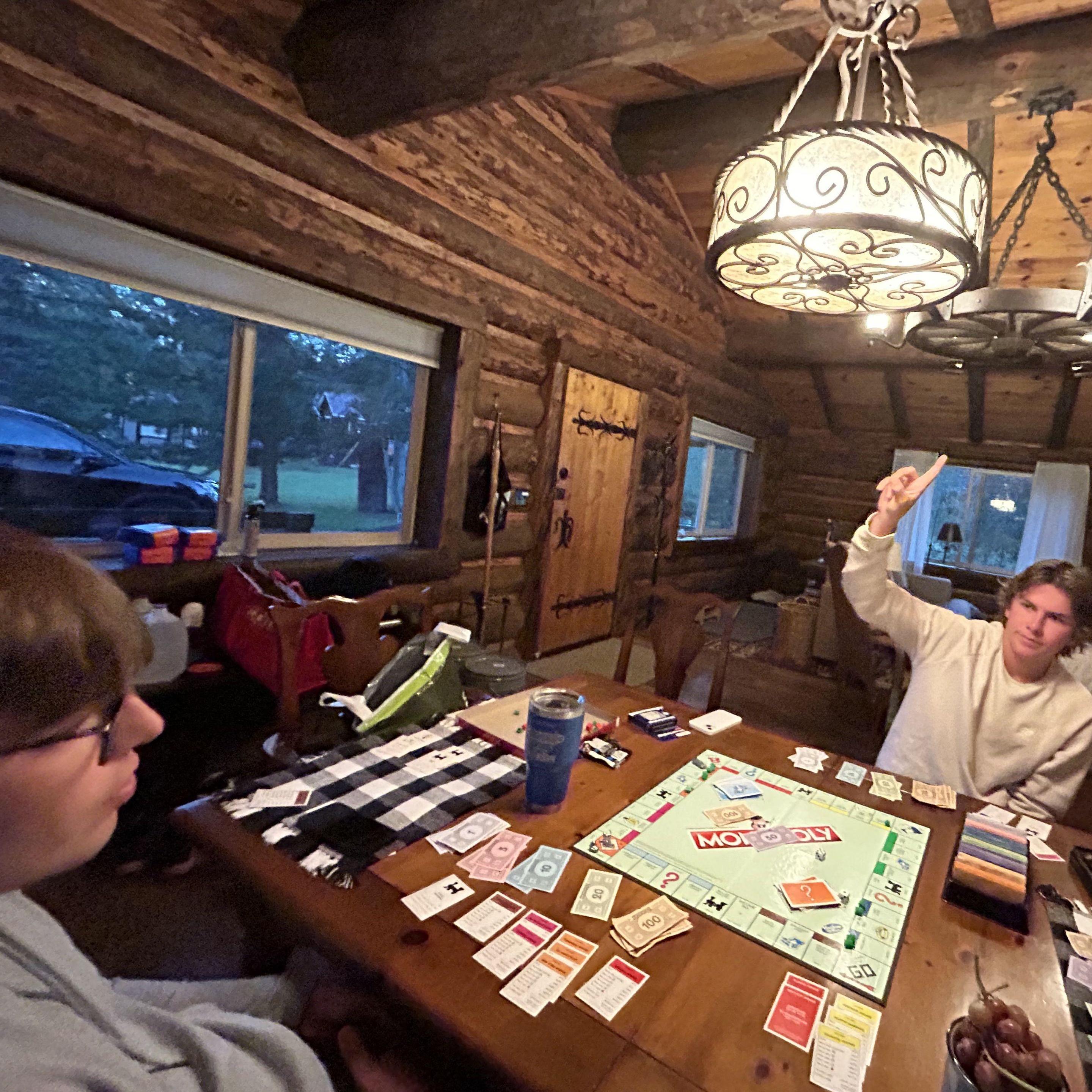 Monopoly with Ben, Nick, Dacee, and Kylee. Ben's favorite game... fitting for his major in economics. Let the bargaining begin.