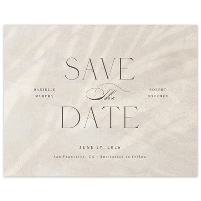 Classic Greige, Beige Wedding Digital Save the Date - Grandscape Landscape