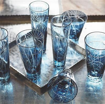 Set of 4 Celestial Glassware Cocktail Tumblers