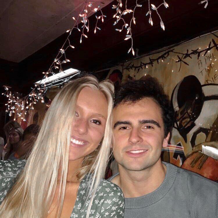 Us in CJs where we first started dating!