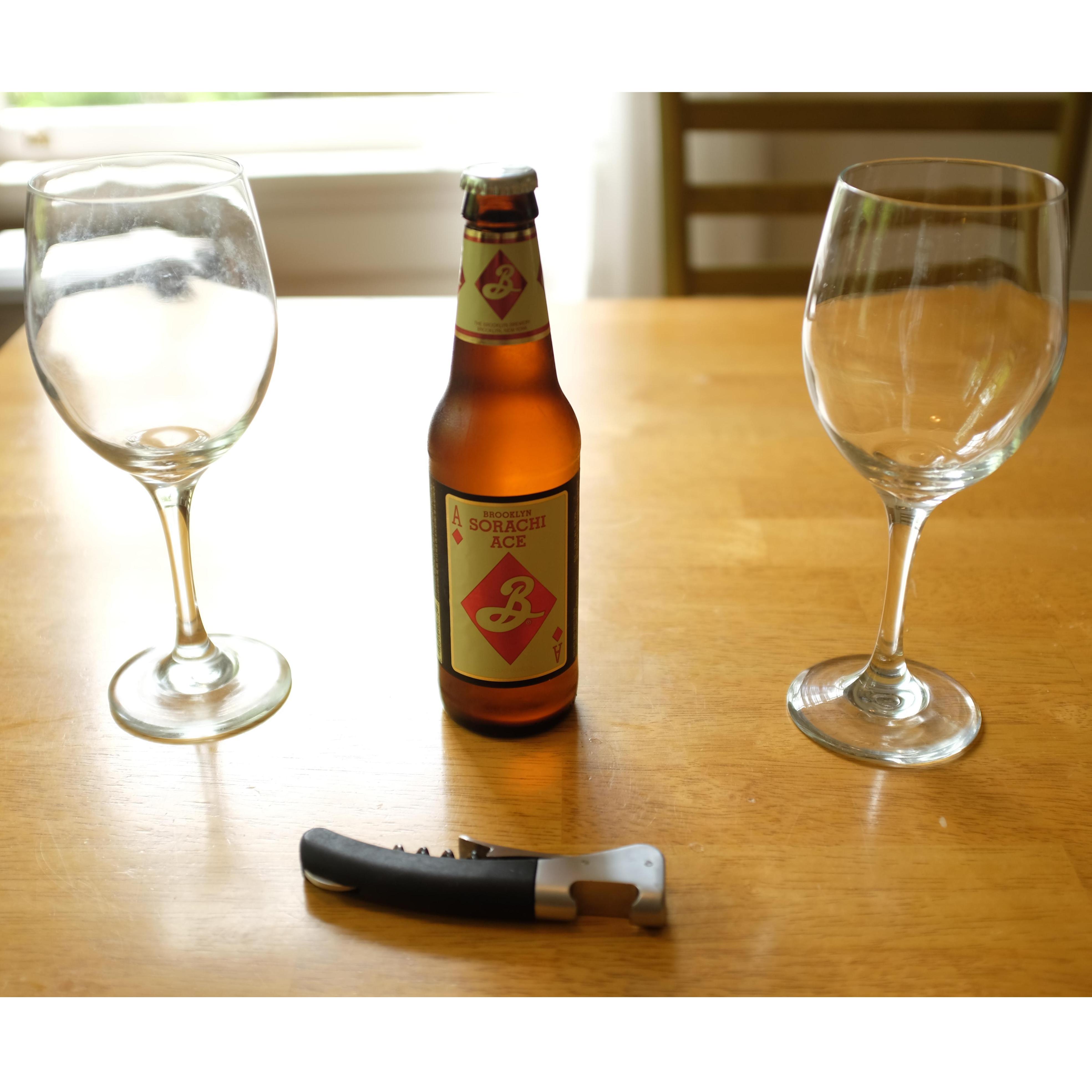 We got engaged during a backyard picnic and toasted with one of our favorite beers.