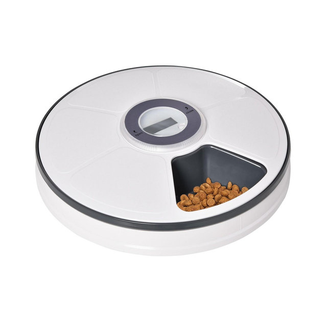 Auto 6 Meal Trays for Wet or Dry Pet Food Timer Meal Dispenser 128 ml