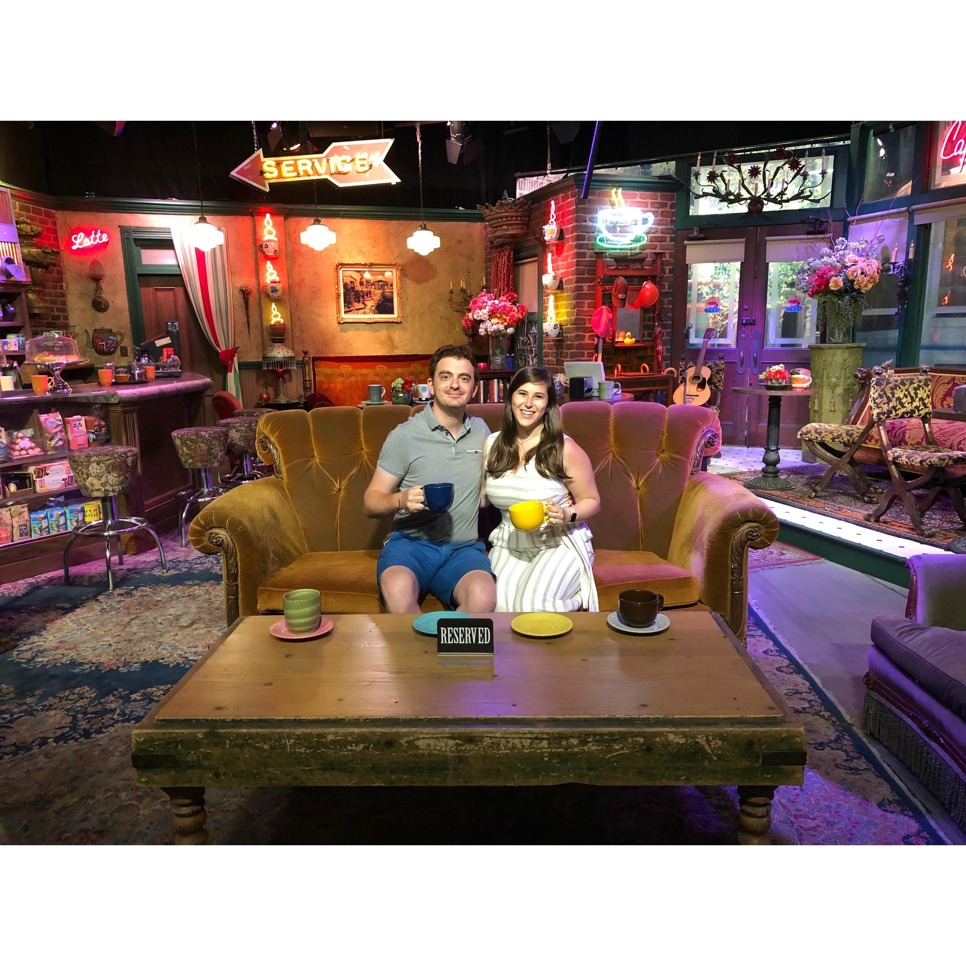 On the set of the tv show "Friends"