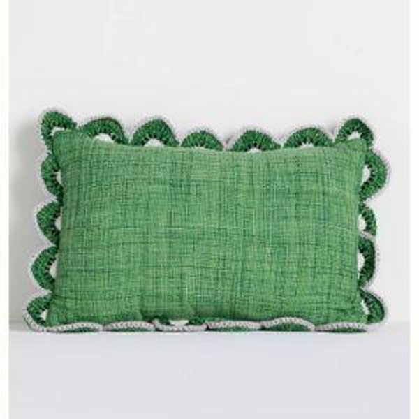 Dominica Indoor/Outdoor Woven Fruit Trim Pillow - Kiwi