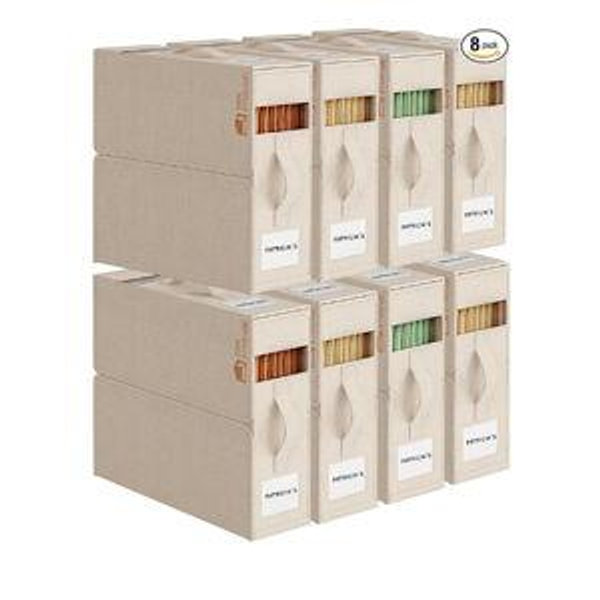 8Pack Sheet Organizers for Linen Closet - King/Queen Size Bedding Storage Boxes with Clear Window | Foldable, Dustproof Linen Organizer for Blankets & Sheet Sets,Beige