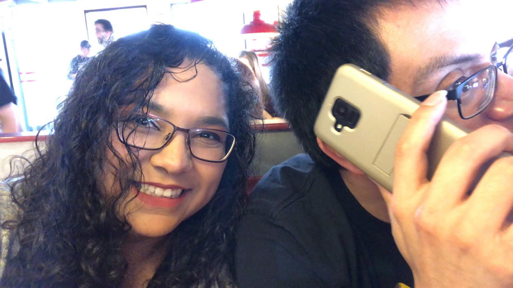 He was refusing to take a selfie with me. Lol!