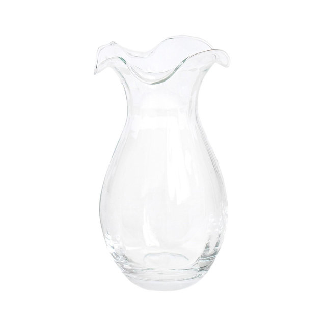 VIETRI Hibiscus Glass Vertical Fluted Vase, Small