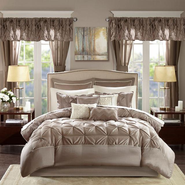 Madison Park® Essentials Joella 24-Piece King Comforter Set in Mushroom