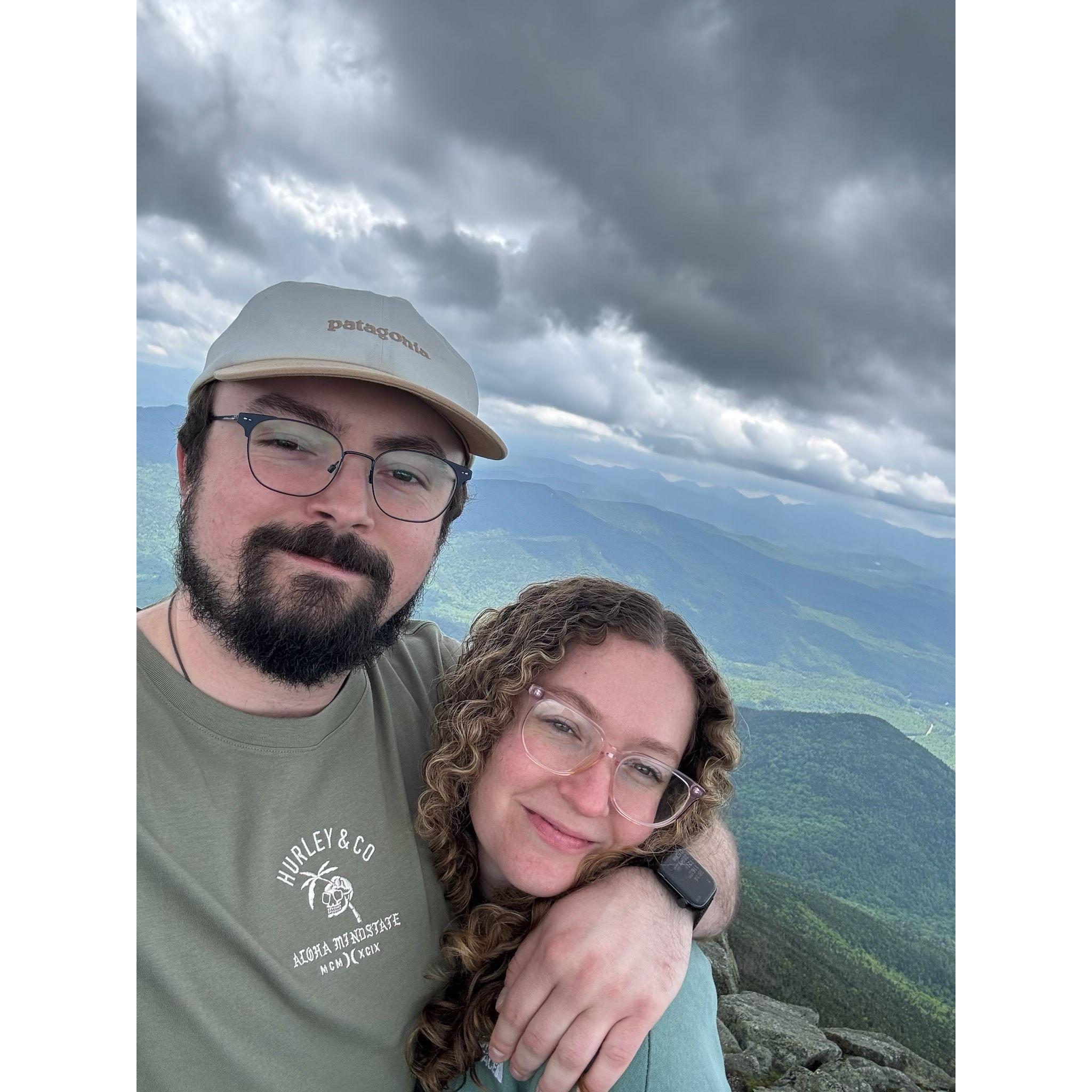 Hiking in Lake Placid, NY on a trip to celebrate our 5 year anniversary!