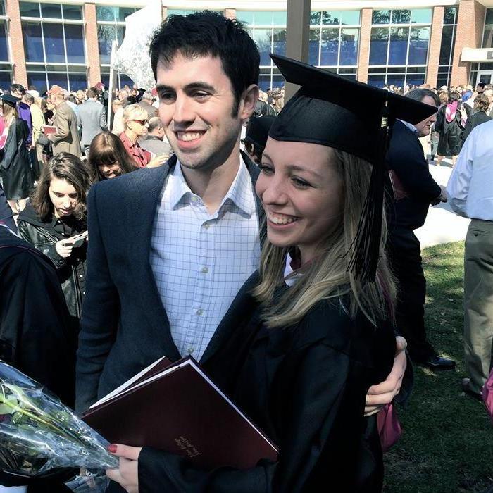 At Chelsea's college graduation in 2014.