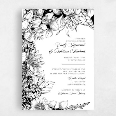 White Wedding Invitation - Gardner Bloom