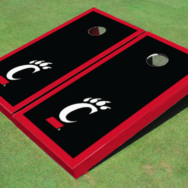 University Of Cincinnati Black Matching Border Cornhole Boards