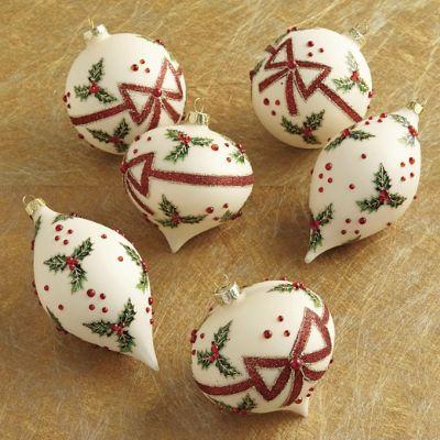 Poinsettia Ribbon Ornaments