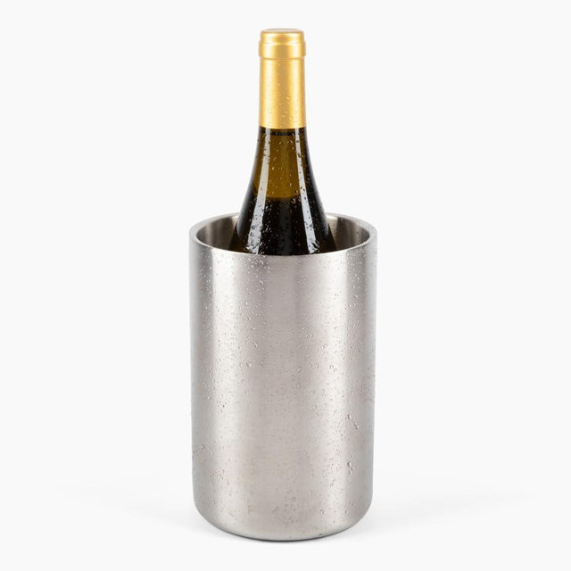 Firstleaf Stainless Steel Wine Chiller - Double-Insulated Chiller for Wine & Champagne Bottles/Keeps Wine Cold up to 6 Hours/Fits Most Standard Sized Bottles/Wine Accessory/No Ice Bucket Needed