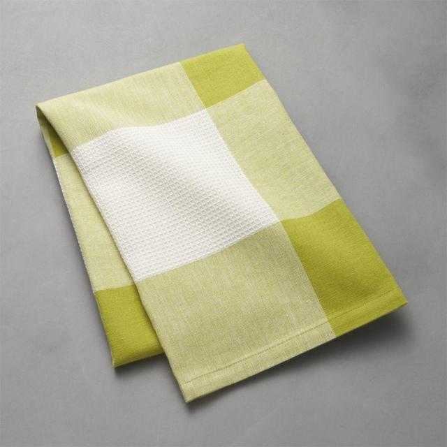 Green Check Dish Towel