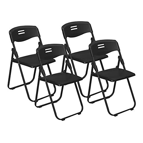 VINGLI Plastic Folding Chair, 350-Pound Capacity for Events Wedding Party Picnic Kitchen Dining Office,4 Pack, Black