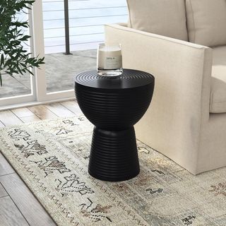 Indigo Road by Egypt Sherrod Ring Carved Solid Wood Black Side Table