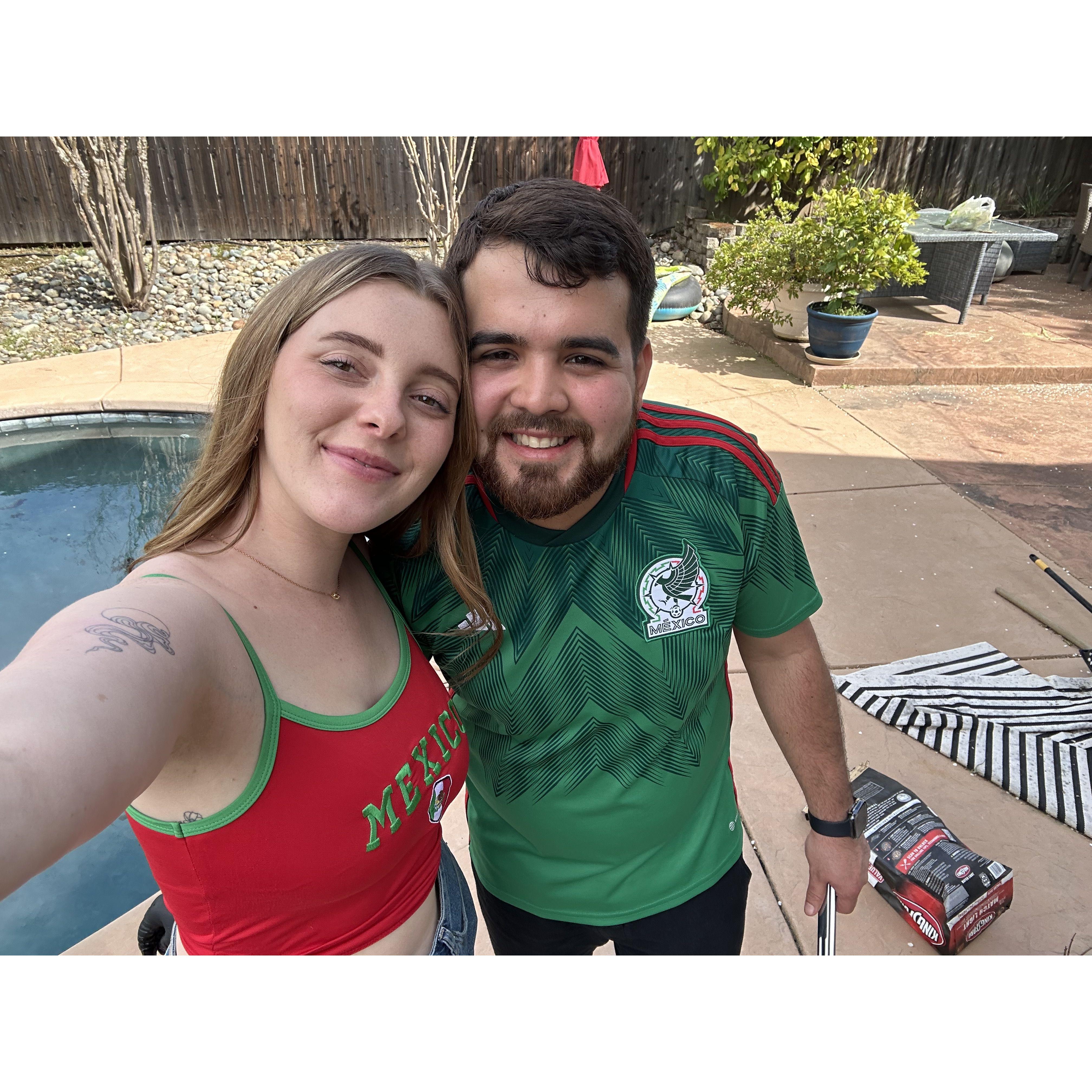 Making carne asada for the fam