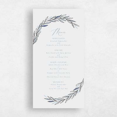 Baby Blue Wedding Menu - Bruges