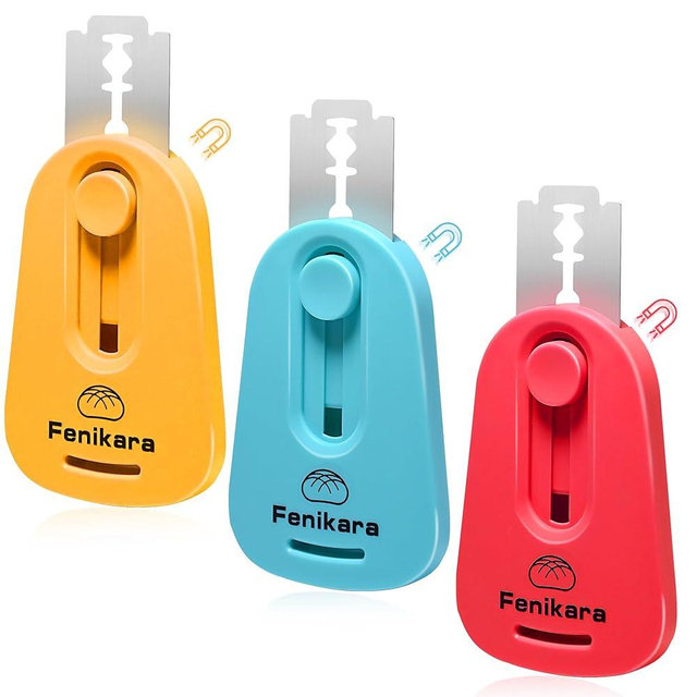 Fenikara 3PCS Premium Magnetic Bread Lame & Versatile Bread Scoring Tool - Professional Sourdough Scoring Tool and Lame Bread Tool with Razor Blade and Scoring Patterns Booklet