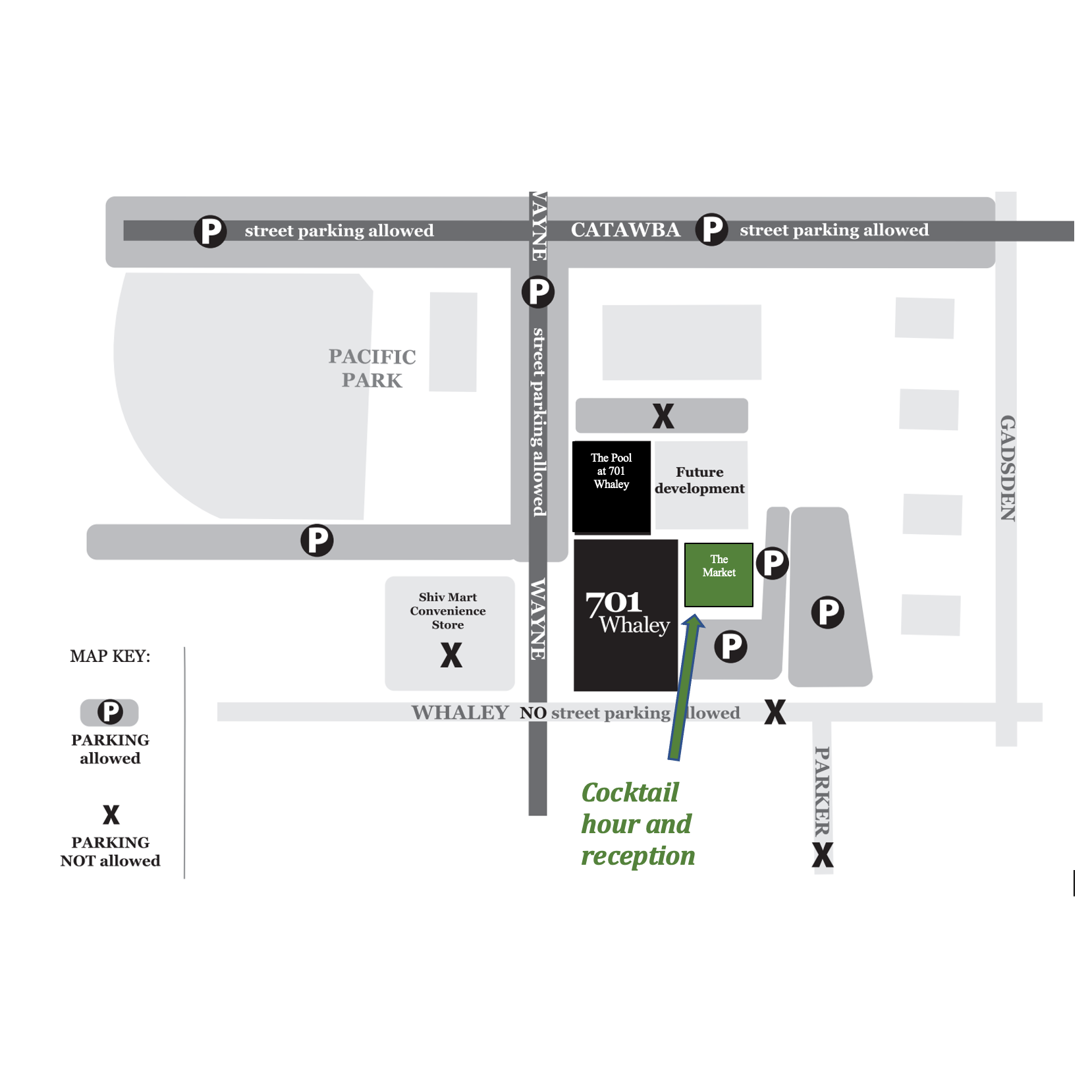 Cocktail Hour and Reception parking