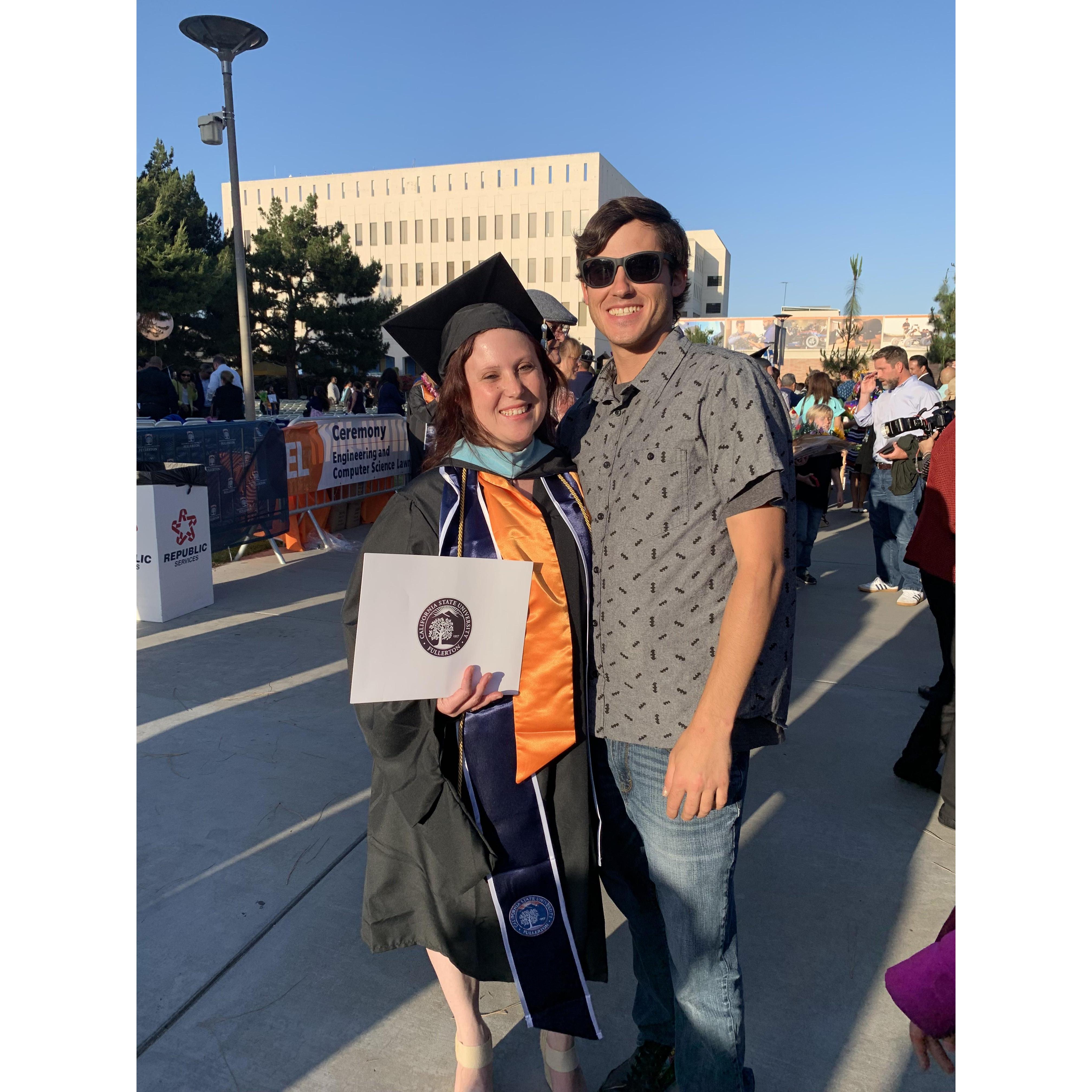James has been through everything. This is when Veronica got her Masters.