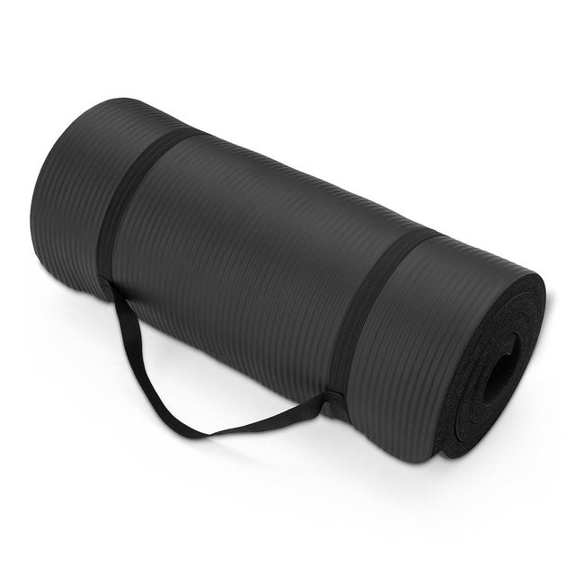 Amazon Basics 1 Inch Extra Thick Workout Exercise Yoga Mat with Carrying Strap