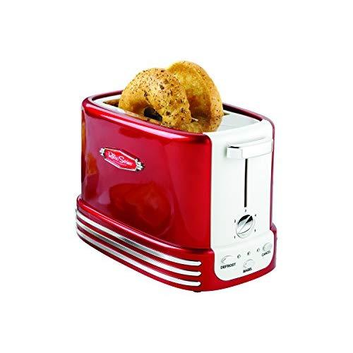 Nostalgia RTOS200 New and Improved Wide 2-Slice Toaster, Perfect For Bread, English Muffins, Bagels, 5 Browning Levels, With Crumb Tray & Cord Storage – Retro Red