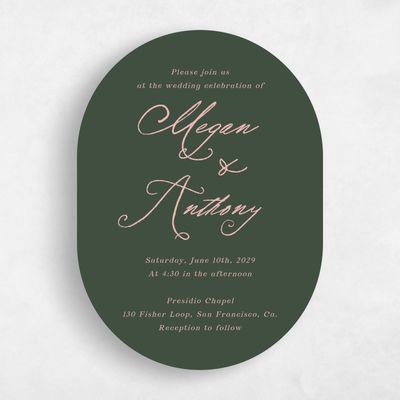 Evergreen Wedding Invitation - Cristal Portrait
