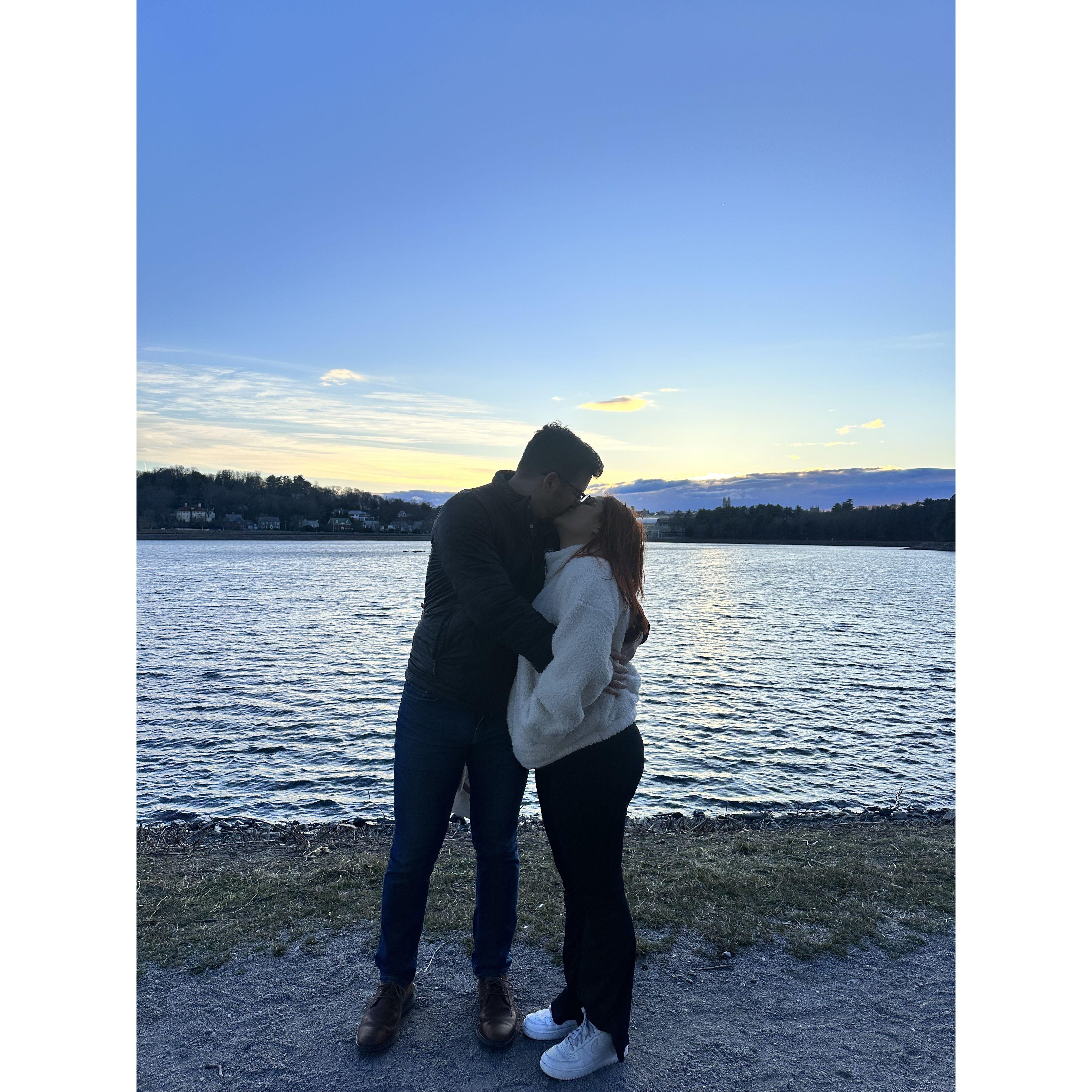 03.17.24 Jake and Thais went out for a walk at the Reservoir near Thais' house