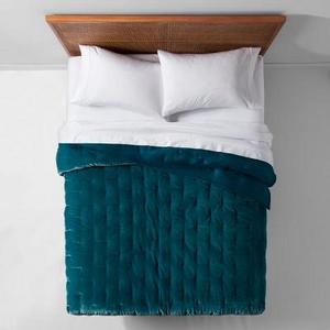 Teal Velvet Tufted Stitch Quilt (King) - Opalhouse™