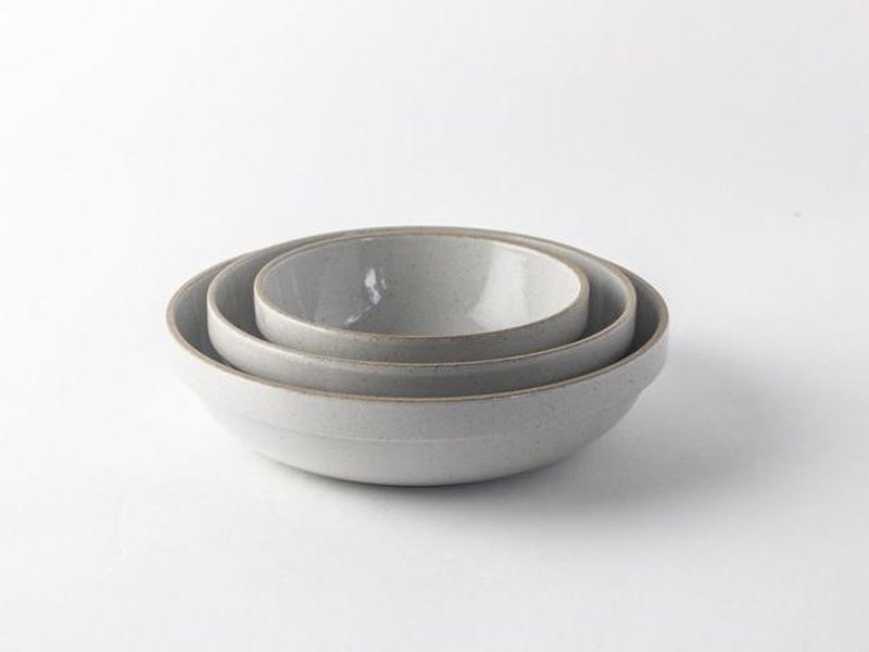 Gloss Grey Rounded Bowl set of three