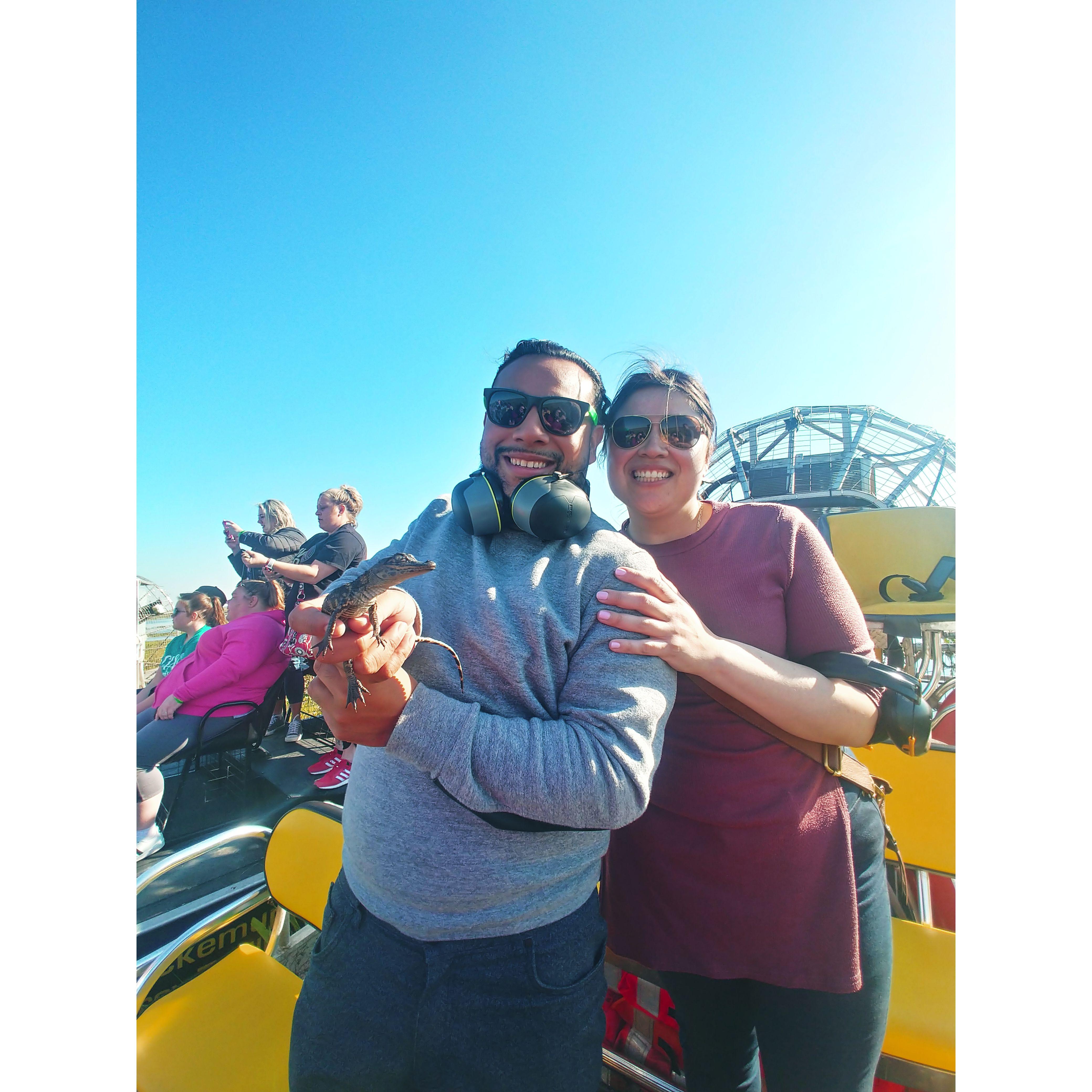 On an Airboat in the New Orleans Bayou.