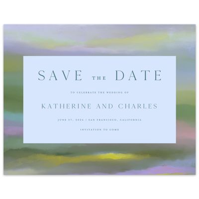 Pale Blue Wedding Digital Save the Date - Highland Landscape