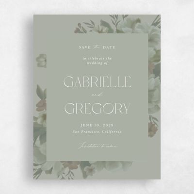 Pale Sage, Green Wedding Save the Date - Canopy Classic
