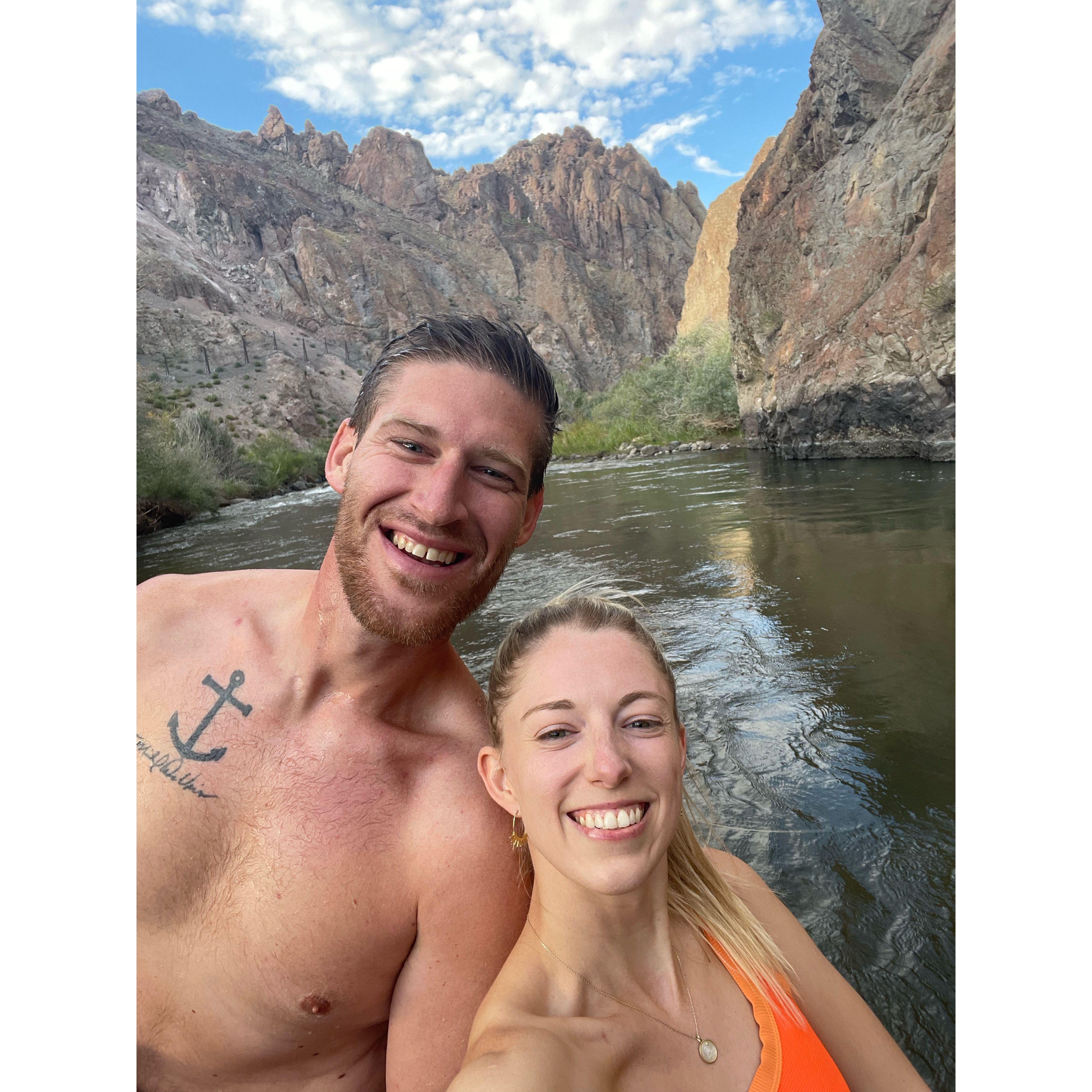 Took a dip in a random canyon on the side of the highway from Tahoe to Vegas!